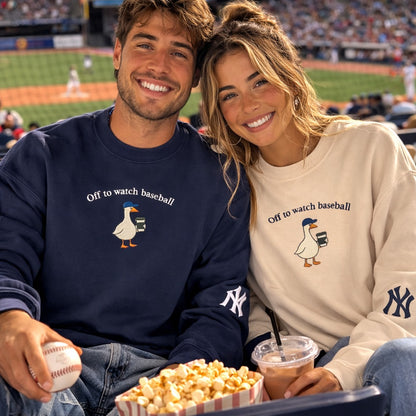 Off to watch Baseball Embroidered Logo Premium Quarter Zip Sweatshirt, Unisex Football Sweatshirt