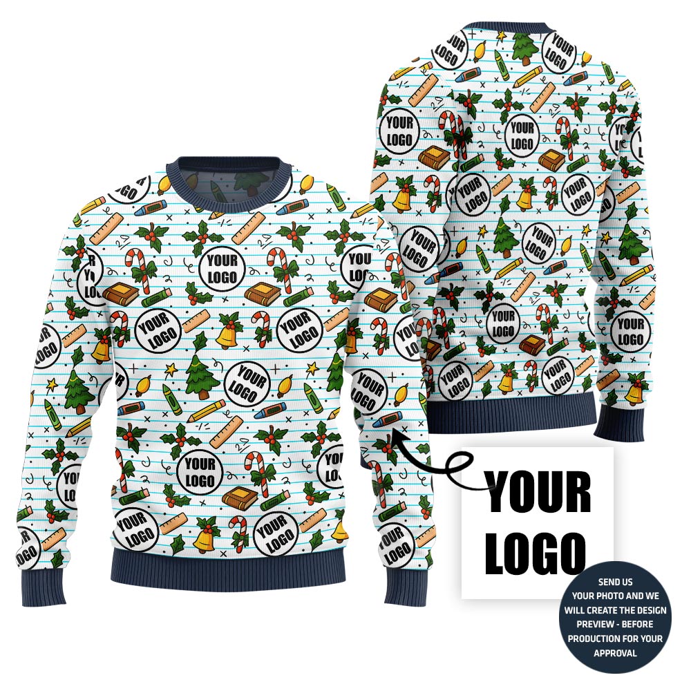 Custom Logo School Christmas Sweater