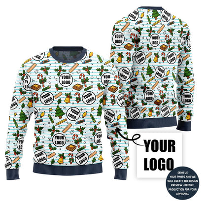 Custom Logo School Christmas Sweater
