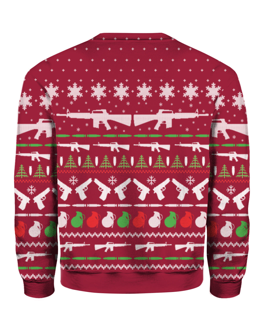 Gun Christmas Sweater Red - Funny Ugly Christmas Sweater