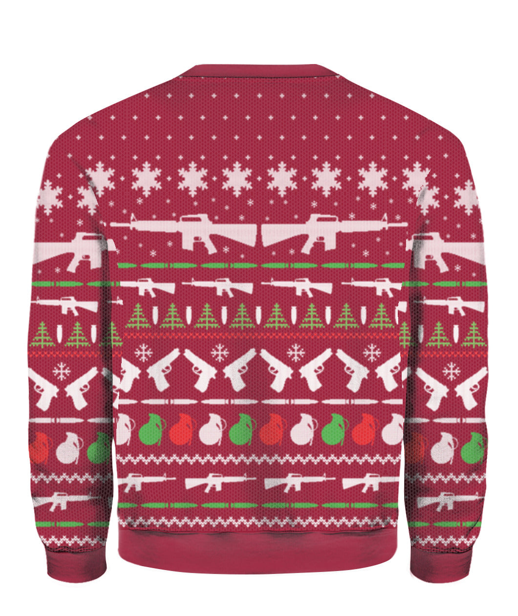Gun Christmas Sweater Red - Funny Ugly Christmas Sweater