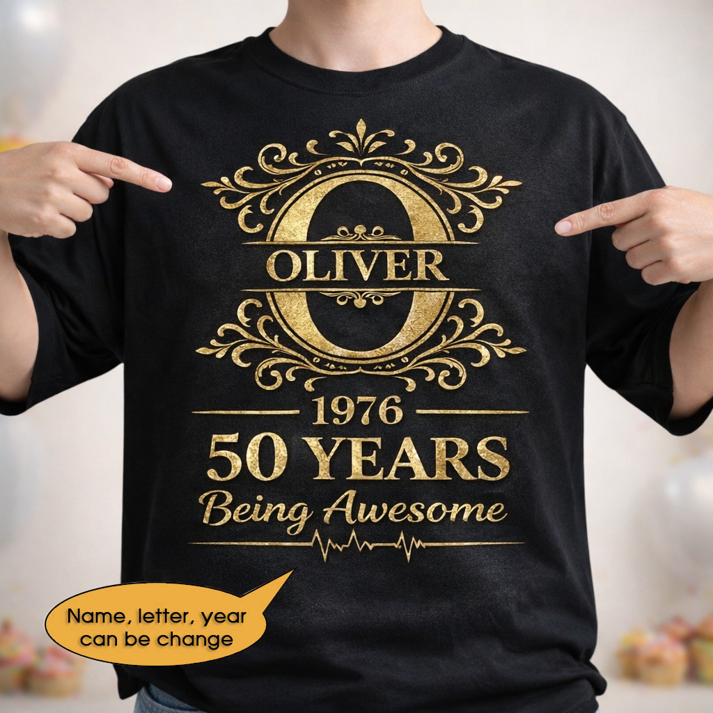 T-Shirt Age personalized name, year, letter for birthday Hot Sale