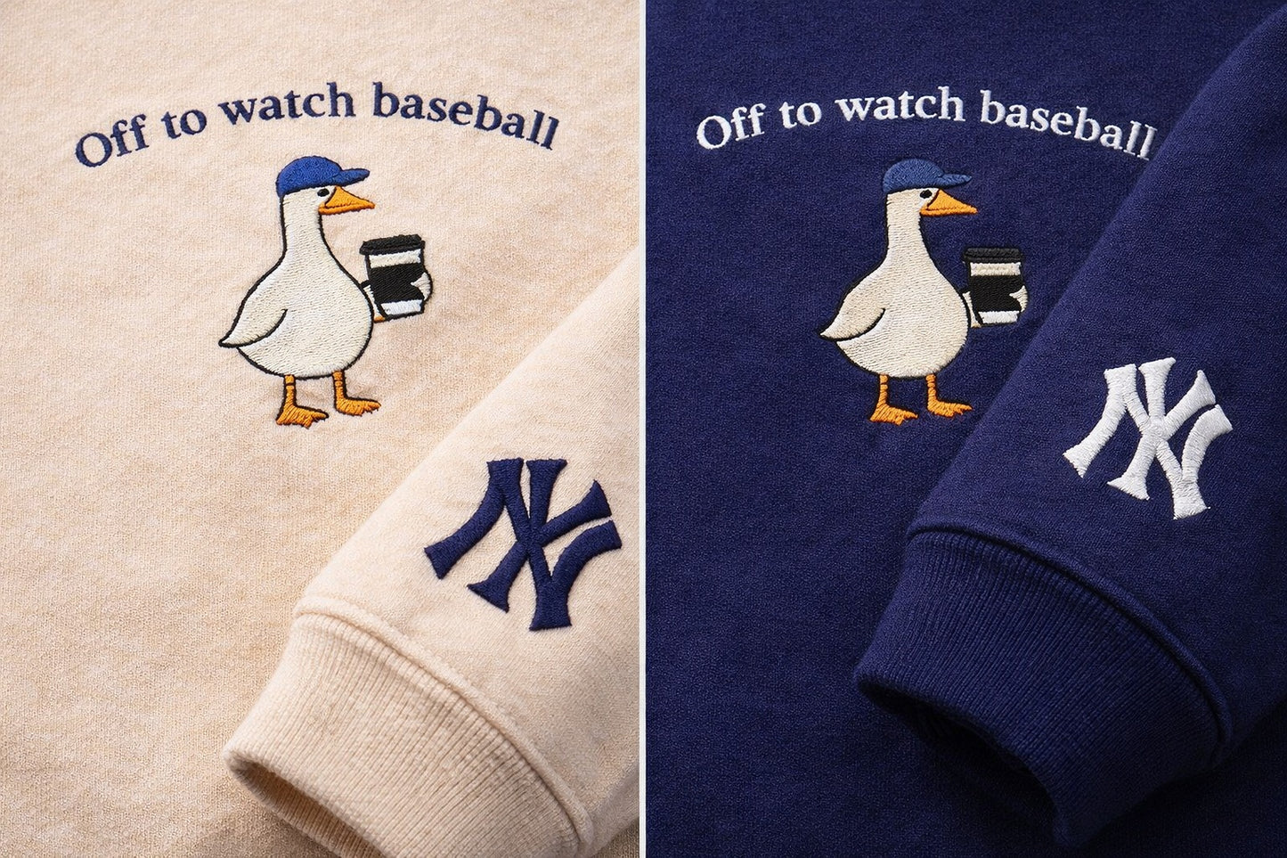 Off to watch Baseball Embroidered Logo Premium Quarter Zip Sweatshirt, Unisex Football Sweatshirt