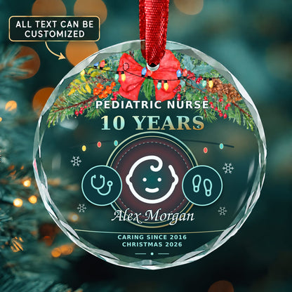 Pediatric Nurse Personalized Glass Ornament | 5To9Vibe