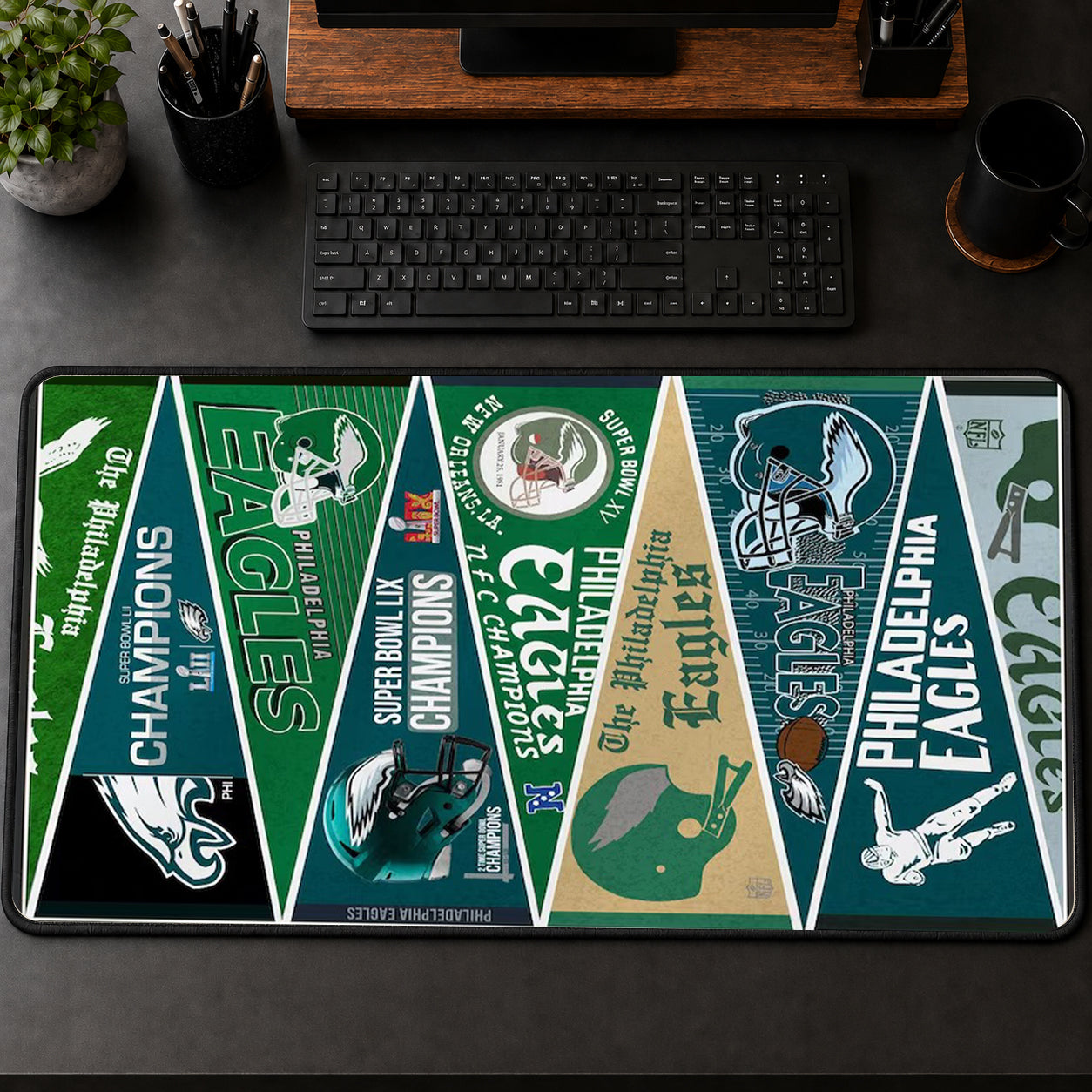All Football Teams Vintage Anniversary For Fans Desk Mat Mouse Pad Trending - 5to9vibe