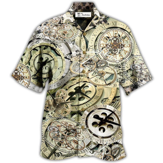 Hawaiian Shirt / Adults / S Clock One Speed One Gear Clock With Vintage Style - Hawaiian Shirt 
