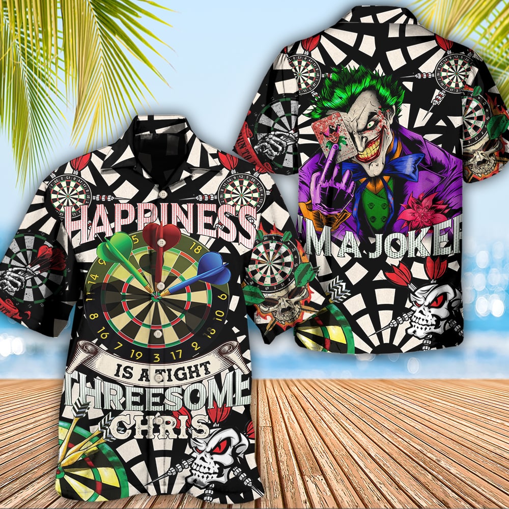 Darts Happiness Black And White Style - Hawaiian Shirt 