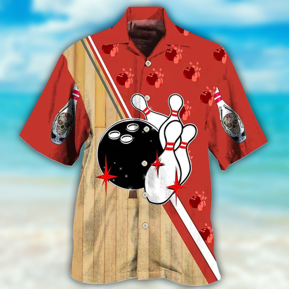 Bowling Awesome Ball Skull - Hawaiian Shirt 