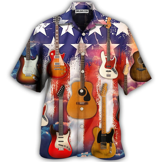 Hawaiian Shirt / Adults / S Guitar Independence Day Star America - Hawaiian Shirt 