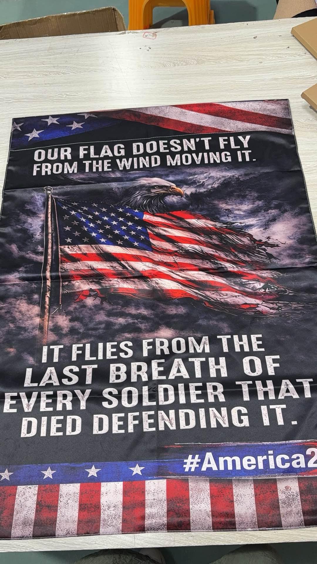 Veteran Our flag doesn't fly because the wind moves it America 250 Garden flag, House Flag