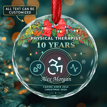 Physical Therapist Personalized Glass Ornament | 5To9Vibe