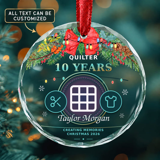 Quilter Personalized Glass Ornament | 5To9Vibe