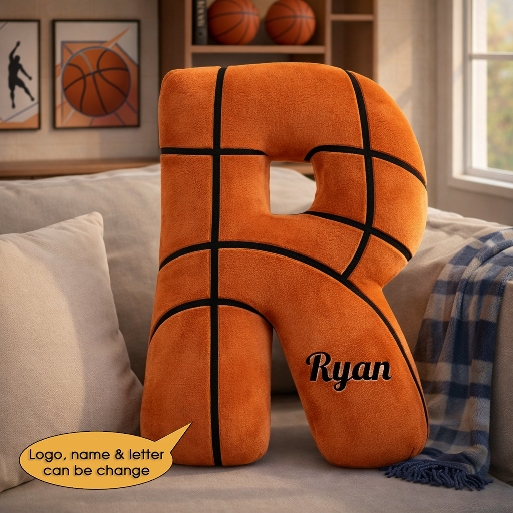 Basketball Pillow Custom Name and Logo 2 All Teams Irregular-Shaped Pillow-Shaped Pillow-5TO9VIBE