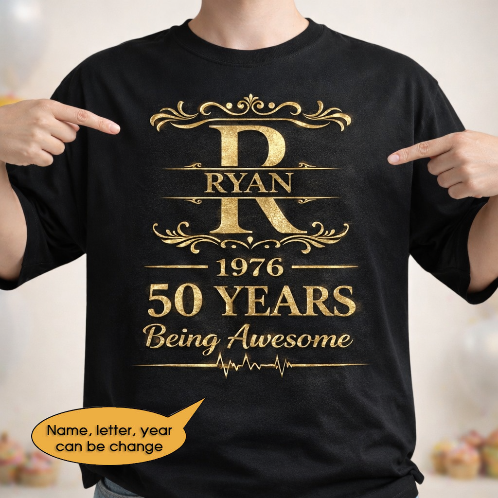 T-Shirt Age personalized name, year, letter for birthday Hot Sale