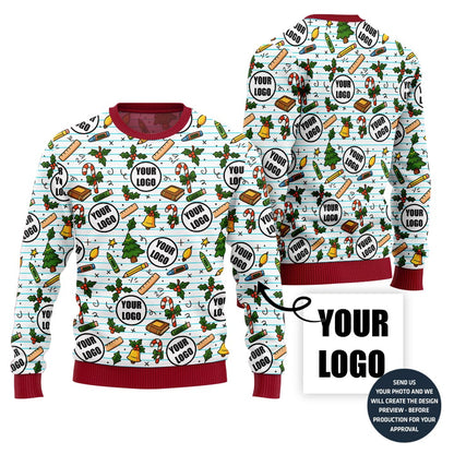 Custom Logo School Christmas Sweater