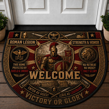 Legendary Warriors Viking Quilted Print Premium Welcome Mat – Personalized Doormat