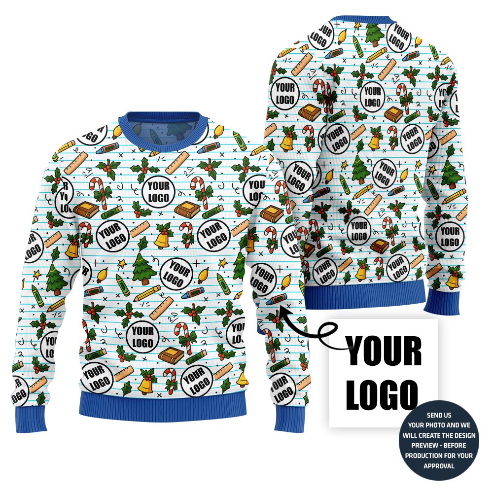 Custom Logo School Christmas Sweater