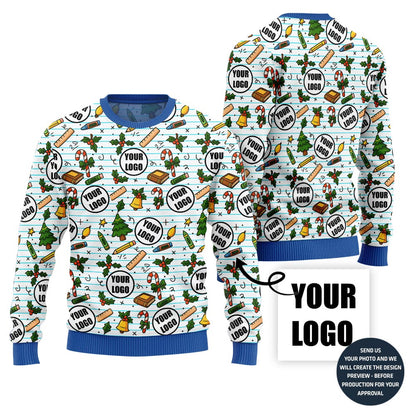 Custom Logo School Christmas Sweater