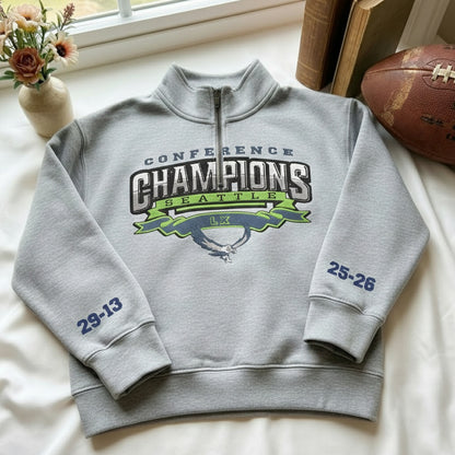 Embroidered Seattle Seahawks The Champions Quarter-Zip Sweatshirt