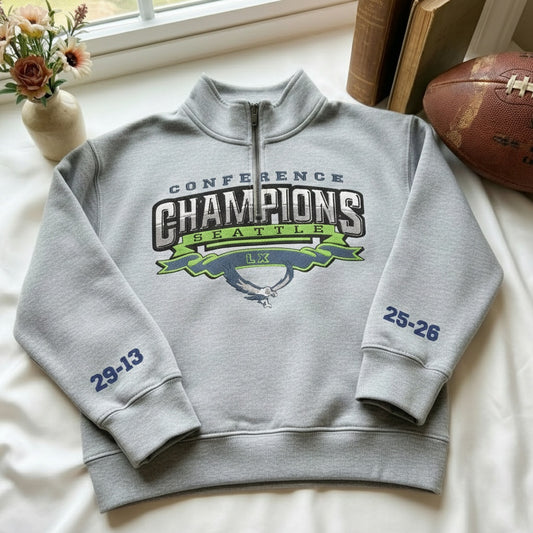 Embroidered Seattle Seahawks The Champions Quarter-Zip Sweatshirt