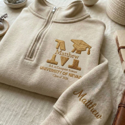 Personalized Graduation Quarter-Zip Sweatshirt