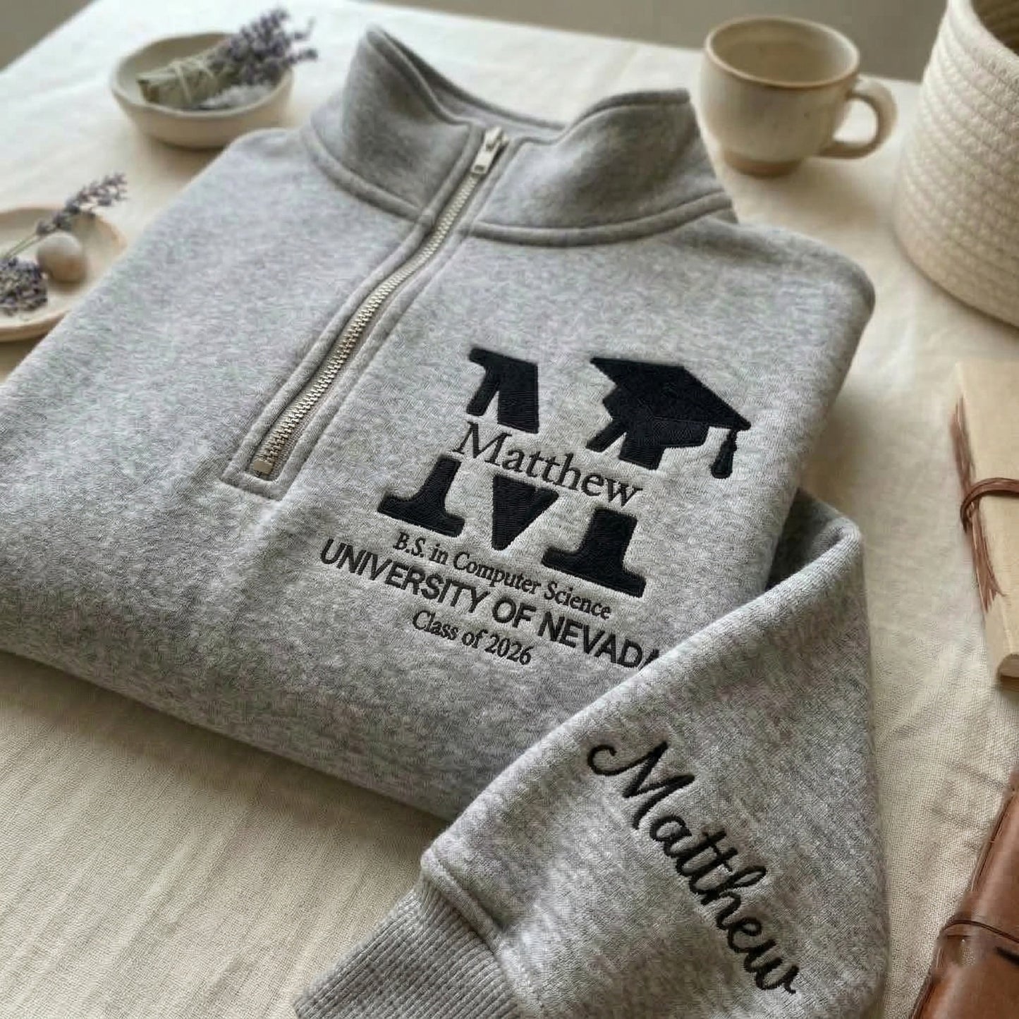 Personalized Graduation Quarter-Zip Sweatshirt