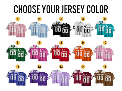 Custom Number and Name Mesh Jersey, Game Day Uniforms, Personalized Football Team Tshirt for Party Streetwear Wedding Game Gift