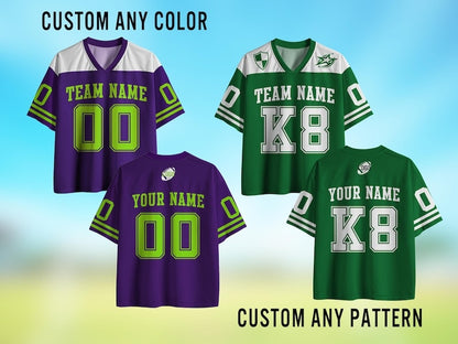 Custom Number and Name Mesh Jersey, Game Day Uniforms, Personalized Football Team Tshirt for Party Streetwear Wedding Game Gift