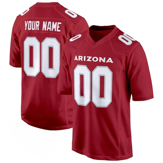 Custom Red Football Jersey Personalized Name & Number, Arizona Style Team Shirt, Full Print Custom Logo, Game Day Uniform, Fan Gift Unisex