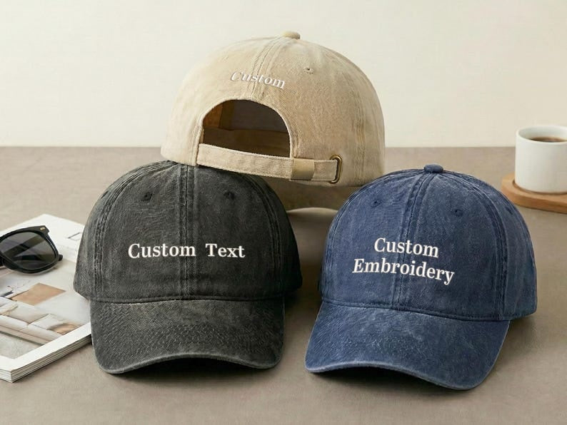 Personalized Embroidered Cap for Men, Custom Dad Hat with Text, Father's Day Gift for Him, Vintage Baseball Hat, Everyday Casual Cap
