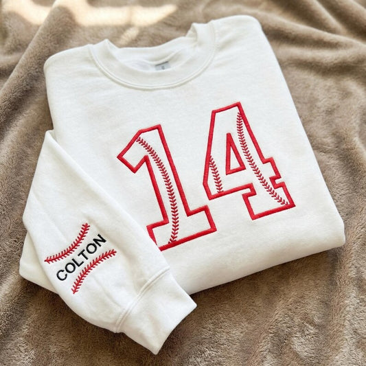 Custom Embroidered Baseball Softball Crewneck, High School Baseball Mom Sweatshirt, Sports Mom Gift, Mothers Gift for Baseball Mom