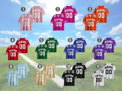 Personalized Team Name & Number Football Jersey Shirt For Adult Kid, Custom Football Jersey Shirt, Game Day Outfit For American Football Fan