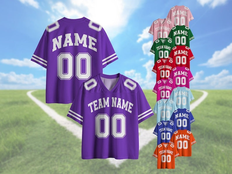 Personalized Team Name & Number Football Jersey Shirt For Adult Kid, Custom Football Jersey Shirt, Game Day Outfit For American Football Fan