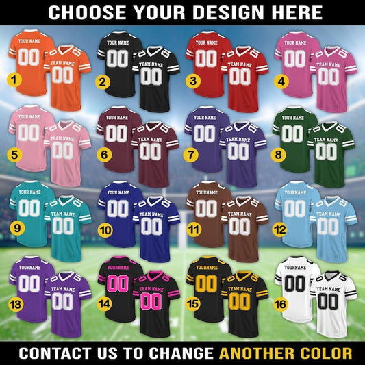 Personalized Team Name & Number Football Jersey Shirt For Adult Kid, Custom Football Jersey Shirt, Game Day Outfit For American Football Fan