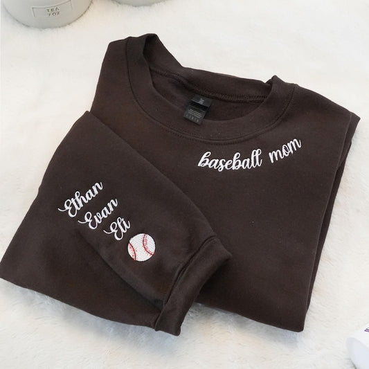 Embroidered Baseball Mom Sweatshirt: Custom Baseball Mama Sweater, Game Day Outfit, College Gift