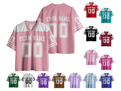 Custom Number and Name Mesh Jersey, Game Day Uniforms, Personalized Football Team Tshirt for Party Streetwear Wedding Game Gift