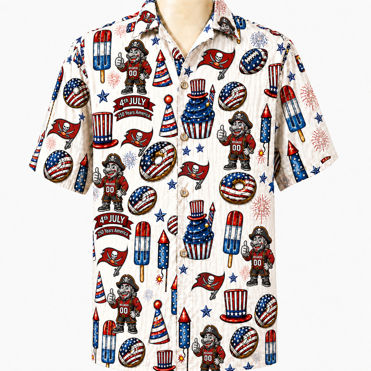 All Football Teams 4th July 250 Years Anniversary America Premium Unisex Hawaiian Shirt For Men and Women