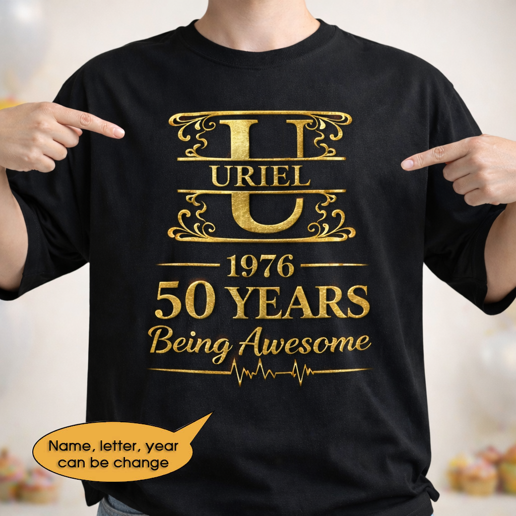 T-Shirt Age personalized name, year, letter for birthday Hot Sale