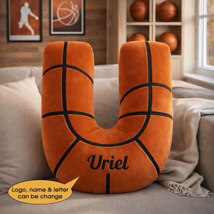 Basketball Pillow Custom Name and Logo 2 All Teams Irregular-Shaped Pillow-Shaped Pillow-5TO9VIBE