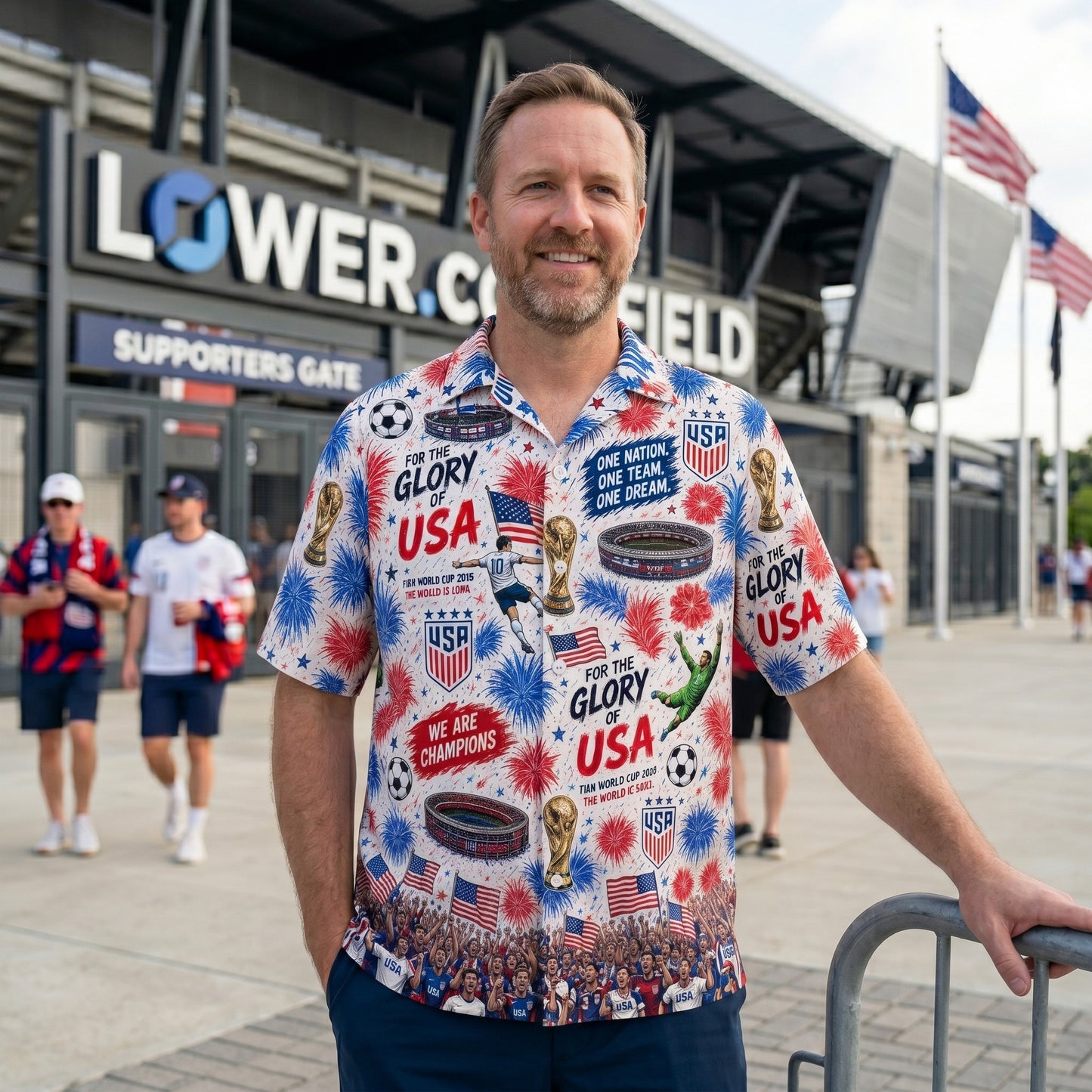 All Teams World Cup Champion Football Soccer Unisex Button-Up Hawaiian Shirt For Men & Women