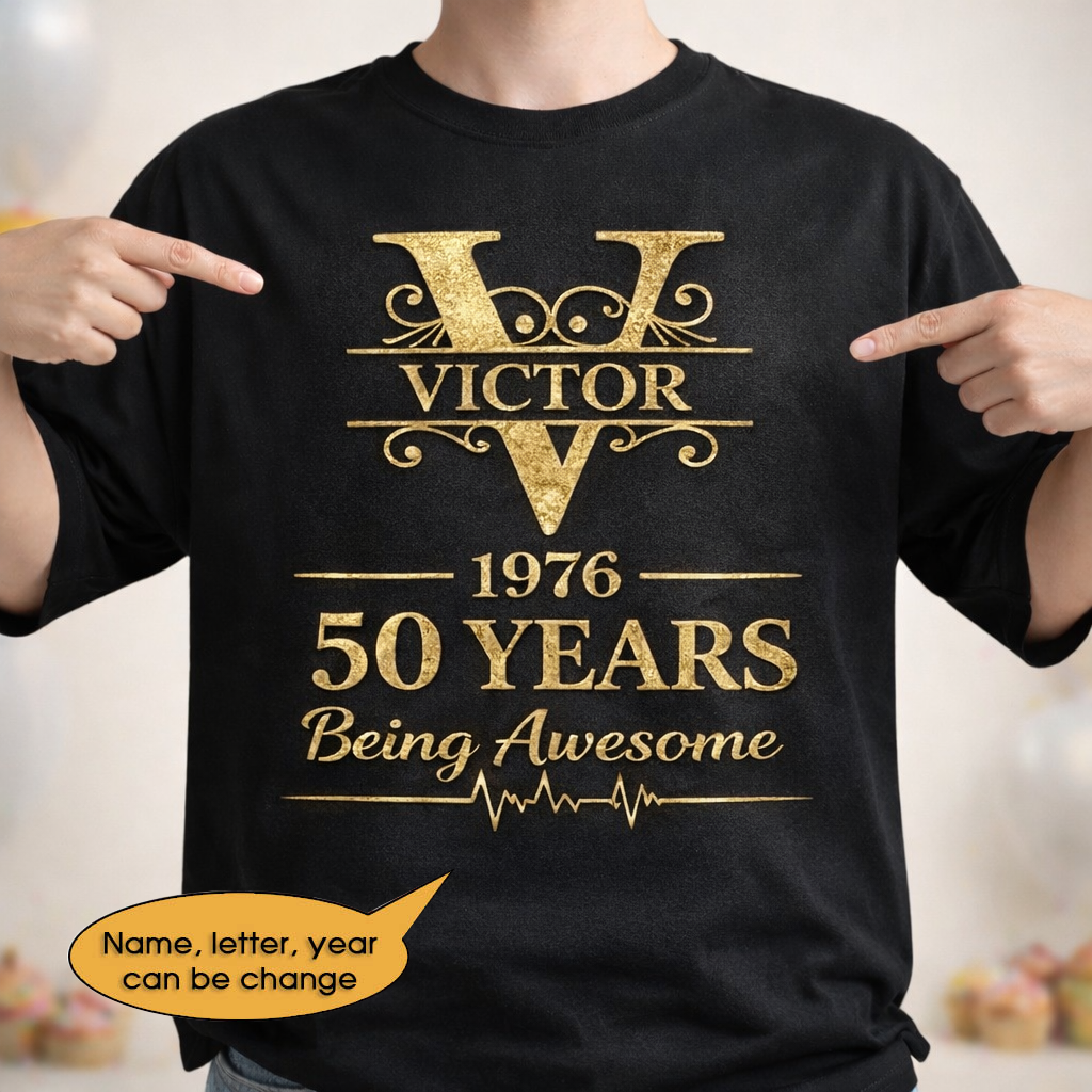T-Shirt Age personalized name, year, letter for birthday Hot Sale