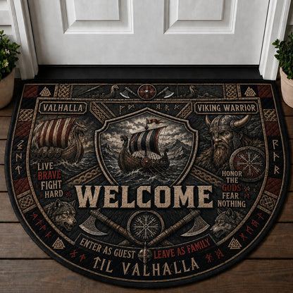 Legendary Warriors Viking Quilted Print Premium Welcome Mat – Personalized Doormat