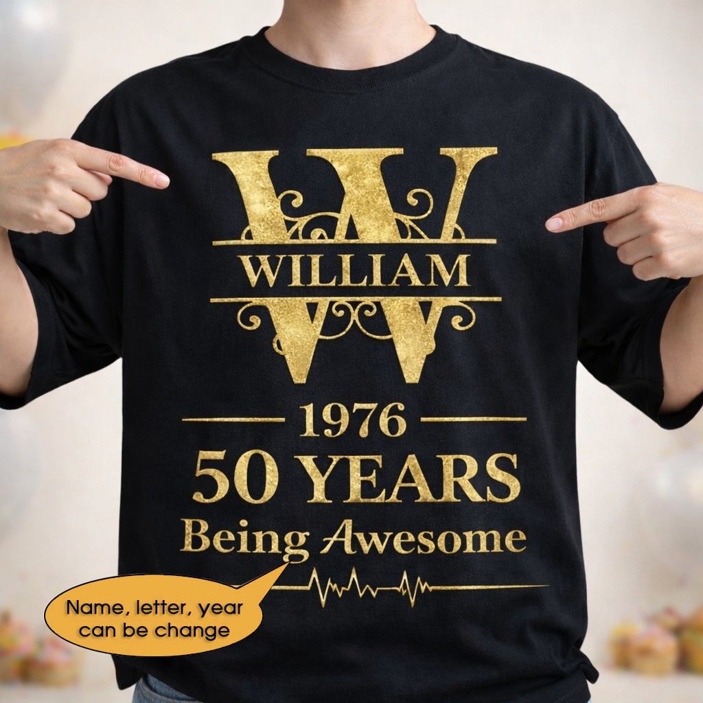 T-Shirt Age personalized name, year, letter for birthday Hot Sale