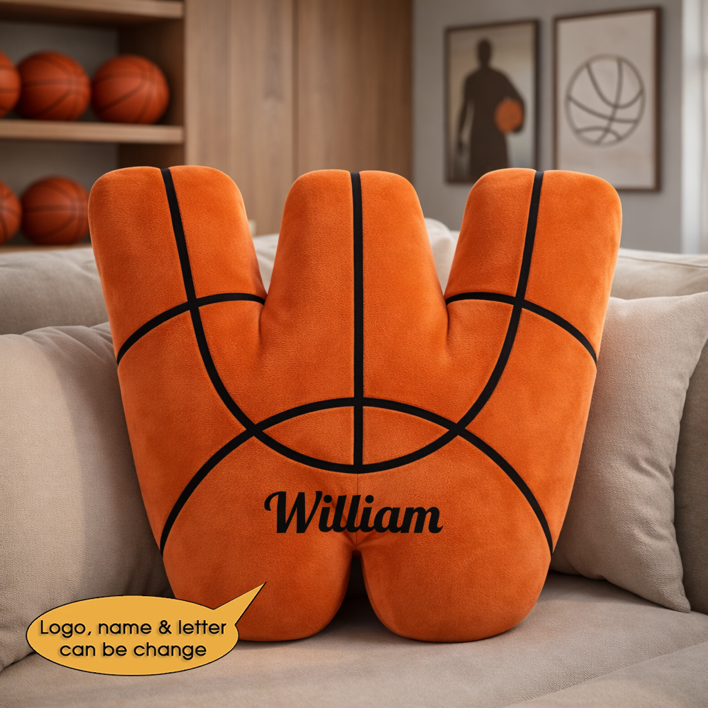 Basketball Pillow Custom Name and Logo 2 All Teams Irregular-Shaped Pillow-Shaped Pillow-5TO9VIBE