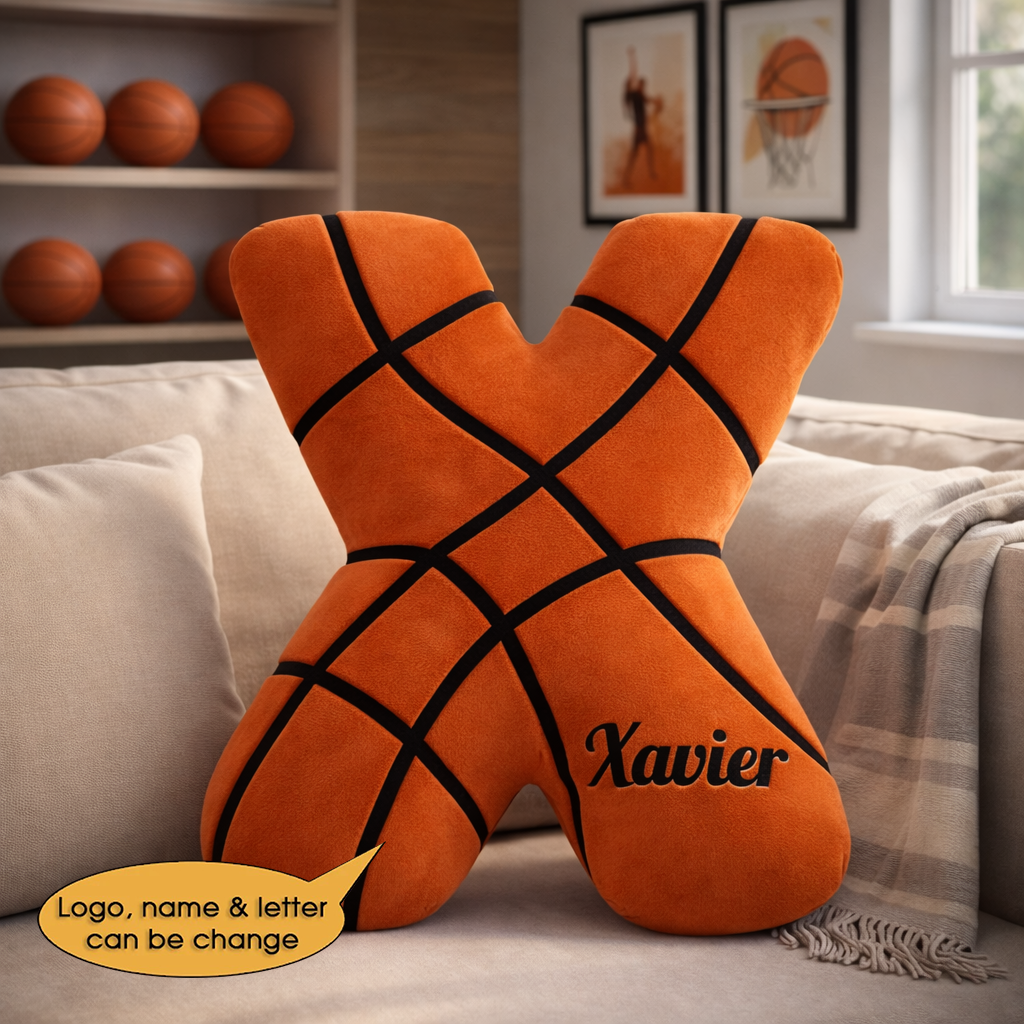 Basketball Pillow Custom Name and Logo 2 All Teams Irregular-Shaped Pillow-Shaped Pillow-5TO9VIBE
