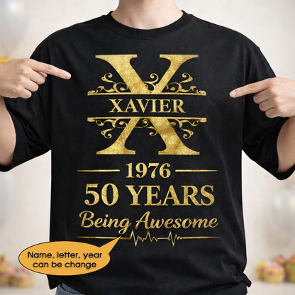 T-Shirt Age personalized name, year, letter for birthday Hot Sale