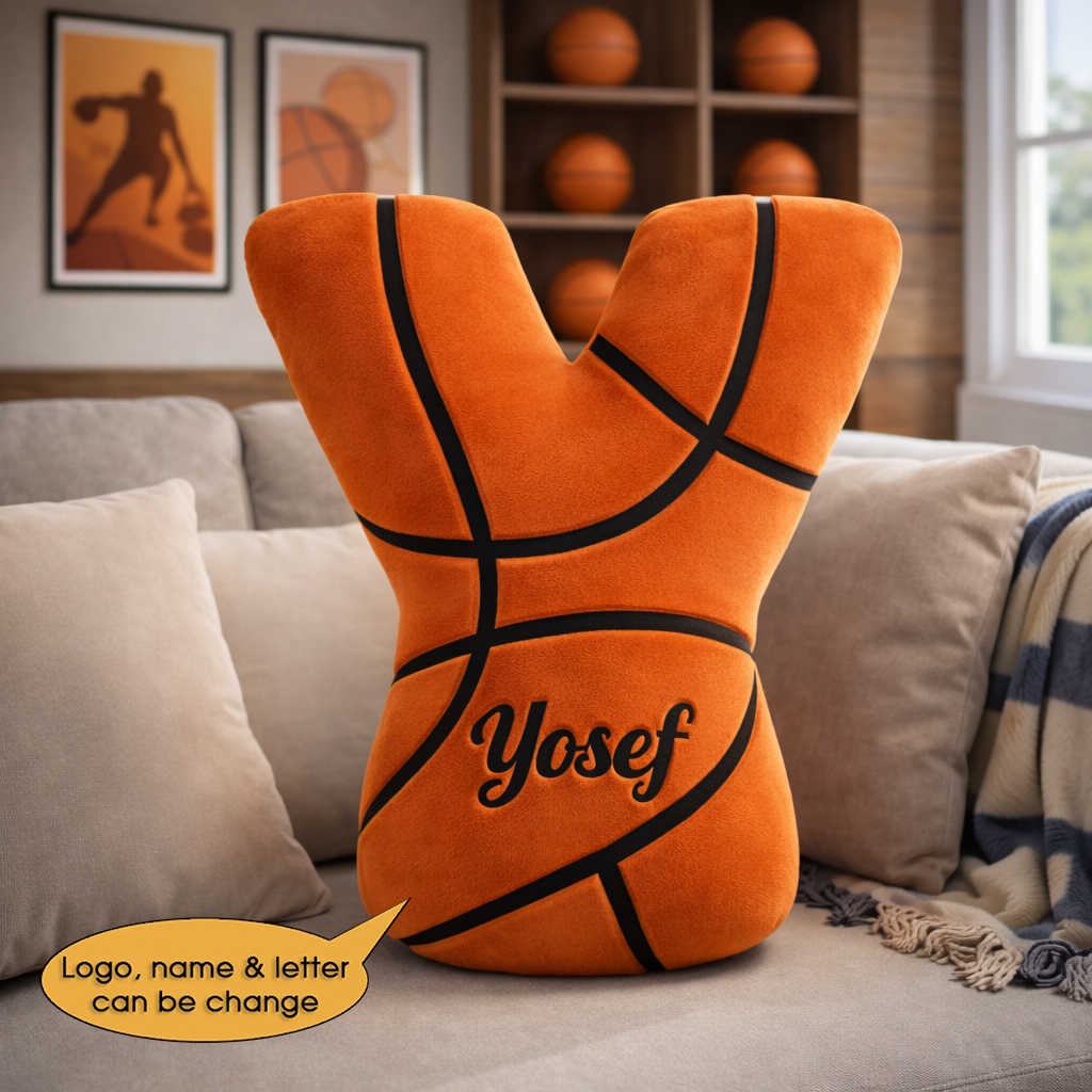 Basketball Pillow Custom Name and Logo 2 All Teams Irregular-Shaped Pillow-Shaped Pillow-5TO9VIBE