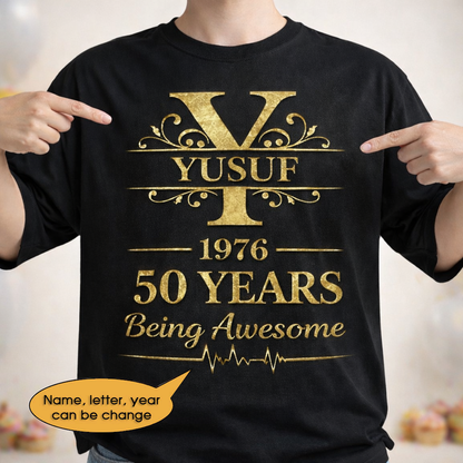 T-Shirt Age personalized name, year, letter for birthday Hot Sale