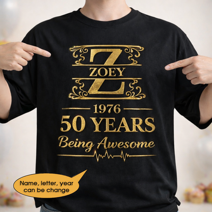 T-Shirt Age personalized name, year, letter for birthday Hot Sale
